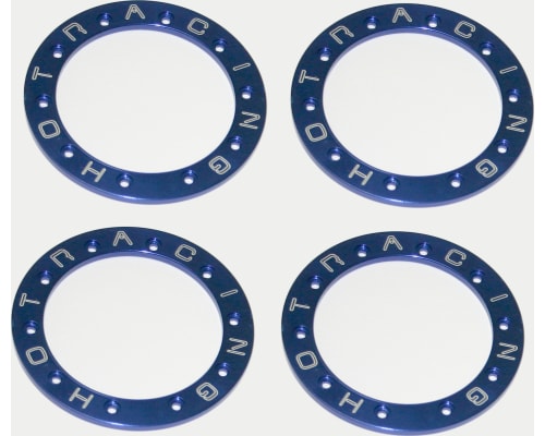 Aluminum Bead-Lock Ring (4)(Blue) - Tamiya CR-01 photo