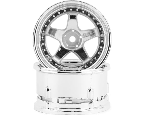 Drift Element 5 Spoke Drift Wheels (Triple Chrome w/Gold Rivets) photo