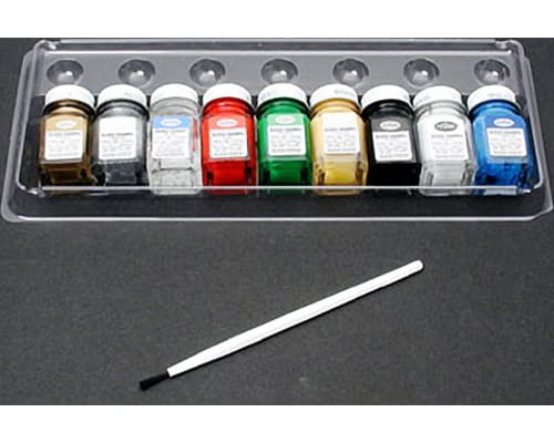 9 Miniature Bottles of Enamel Paint for Plastic Models photo