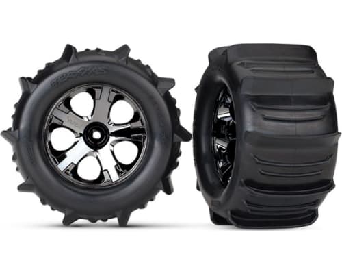 2.8 Inch 12mm Hex Tires & Wheels Assembled Glued All-Star Black photo