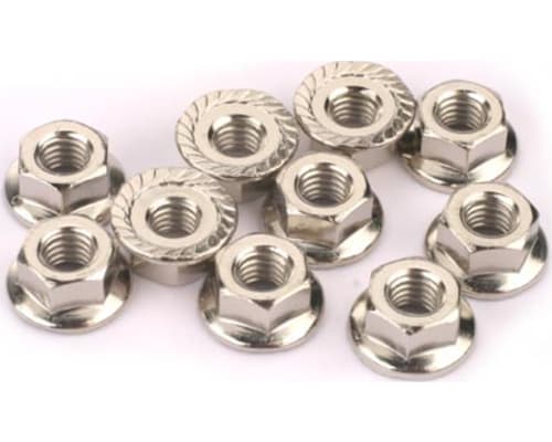 Nuts 4mm Flanged Knurled Face (10) Fits Most Rc Cars photo