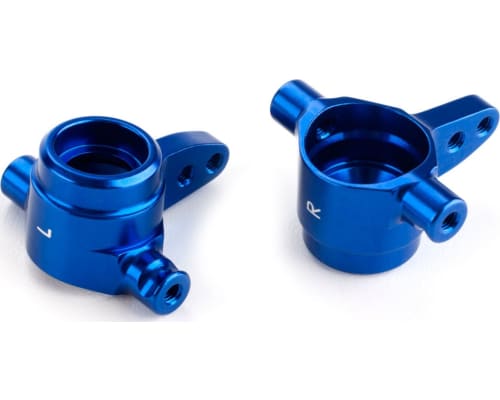 Steering blocks, 6061-T6 aluminum, left & right (blue-anodized) photo