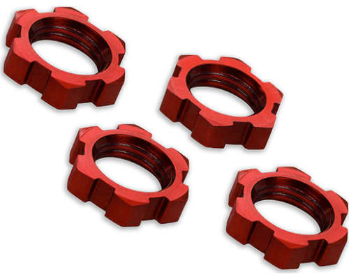 E-Revo 2.0 or X-Maxx Wheel Nuts 17mm Serrated Red-Anodized 4 Xma photo