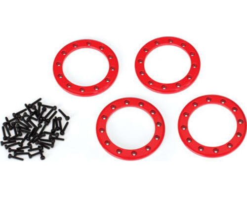 TRX-4 Beadlock Rings - Red (1.9) (Aluminum) (4)/ 2x10 Cs (48) photo