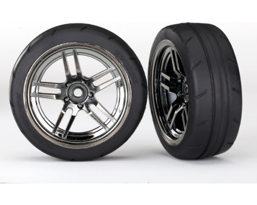 26mm Tires and Wheels Assembled Glued Split-Spoke Black Chrome 1 photo