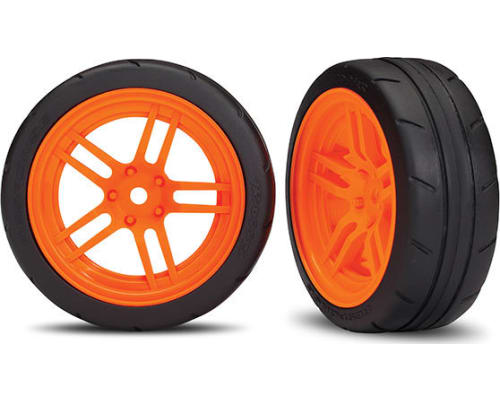 26mm Tires and Wheels Glued to Orange Wheels 12mm Hex Drive photo