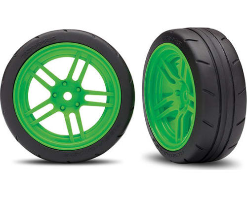 Tires and Wheels - Assembled - Green 12mm Hex Wheels photo