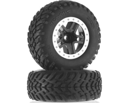 Slash 2wd Front Tires/ Black Wheels Assembled Glued Split Spoke photo