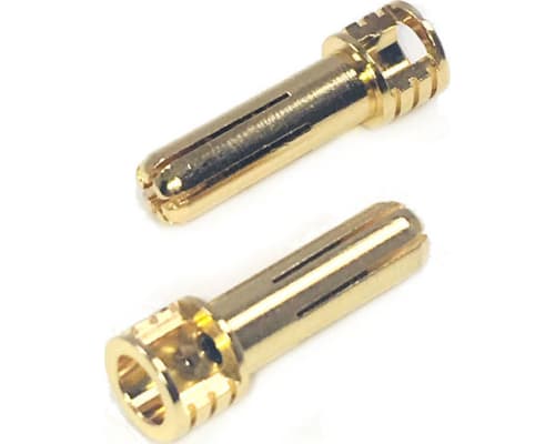 5mm Pure Copper Gold Plated Bullet connectors (2) photo