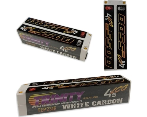 White Carbon 5500 Lcg 14.8v 4s 1/8 E-Buggy Battery Pack W/ 5mm B photo