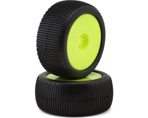 402 1/8 Truggy Pre-Glued Tire Set (Yellow) (2) (Super Soft) photo