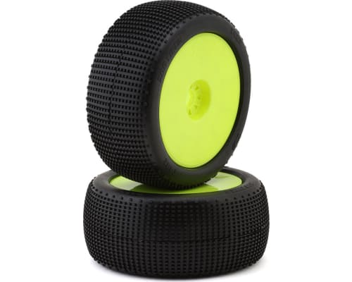402 1/8 Truggy Pre-Glued Tire Set (Yellow) (2) (Ultra Soft) photo