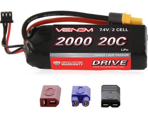 Venom LiPo 2S 1P 7.4V 2000mAh 20C 1/16 Universal Plug photo