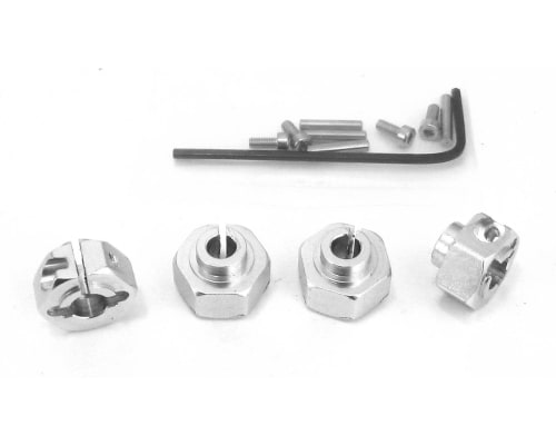 Aluminum 12mm Clamping Hex Wheel Hubs (Silver)(4) photo