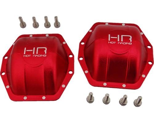 discontinued Aluminum Ar60 Axle Diff Covers (Red) - Axial Yeti W photo