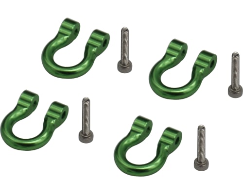 discontinued 1/10 Scale Aluminum Green Tow Shackle D-Rings (4) T photo