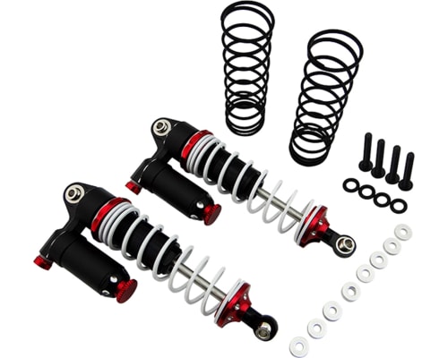 Black and Red 90mm Aluminum Adjustable Piggyback Shocks (2) photo