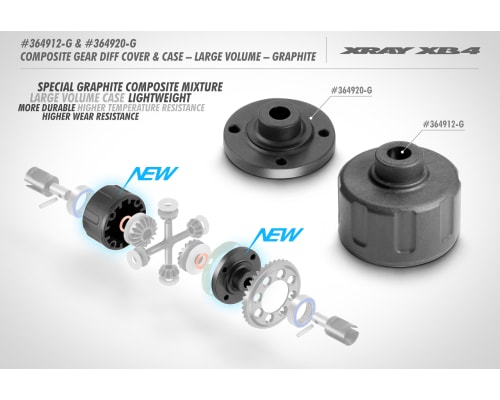 composite gear differential case - large volume - graphite photo