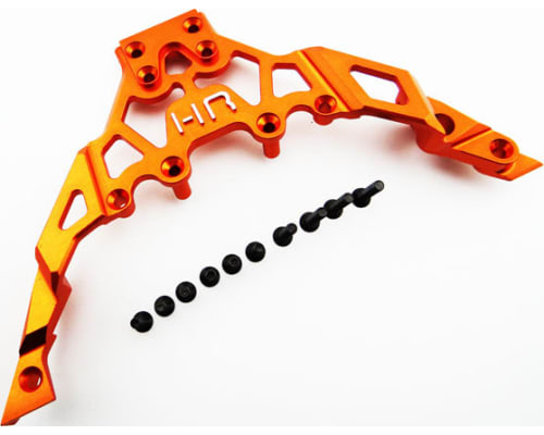 Aluminum Front Upper Chassis Bulkhead Clip (Orange) - Axial Yeti photo