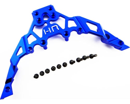 Aluminum Front Upper Chassis Bulkhead Clip (Blue) - Axial Yeti photo