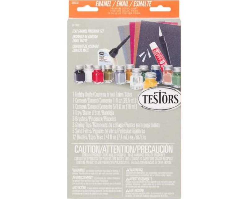 Complete Military Finishing Set Gray Box Flat Enamel - 12 Bottle