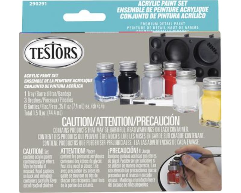 6 Pc Paint Set - Primary - Gray