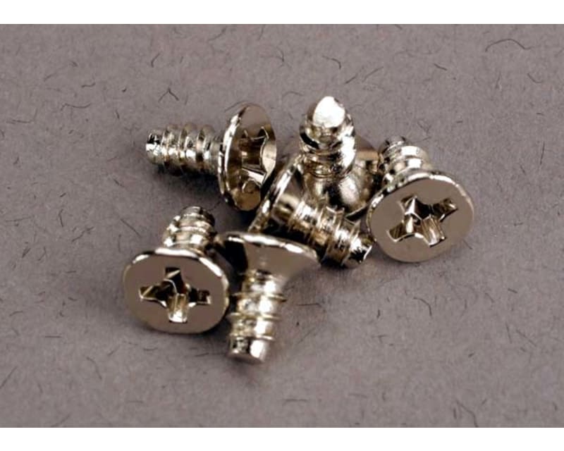 Screws, 3x6mm countersunk self-tapping (6)