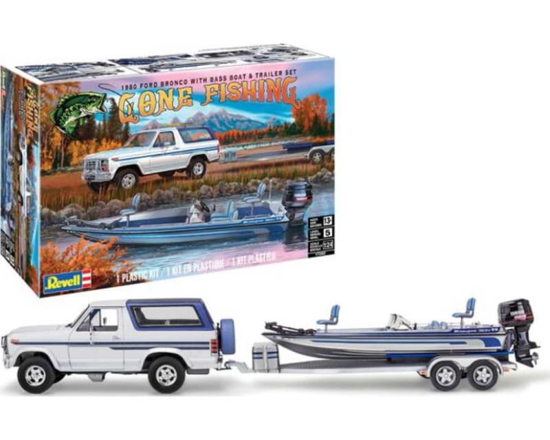 1980 F0rd Bron with Bass Boat Plastic Model Kit photo