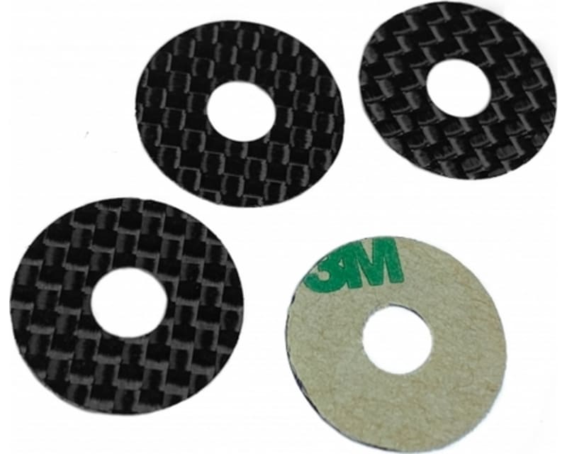 Tap to zoom adhesive back Carbon Fiber Body Washers 1 inch OD 0.3 inch ID