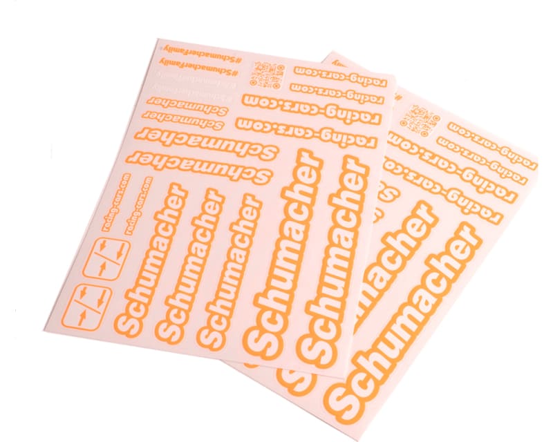 Schumacher Decal Sheet - Neon Orange - Pk2