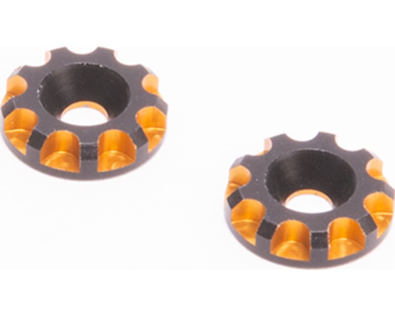 Tap to zoom Aluminium Wing Washers 11.5mm - Black/Gold (Pr)