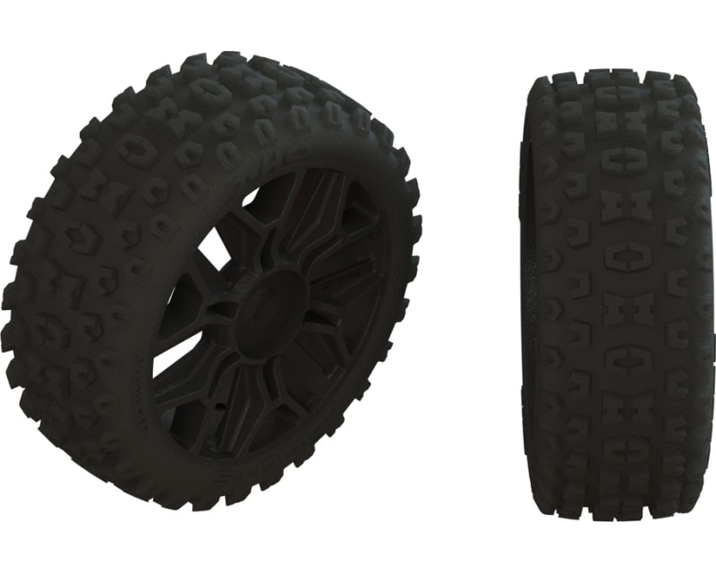 AR550057 2HO Tire Set Glued Black 2