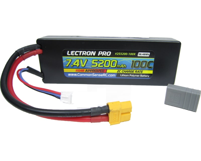 Tap to zoom Lectron Pro 7.4v 5200mah 100c LiPo Battery with Xt60/Adapter