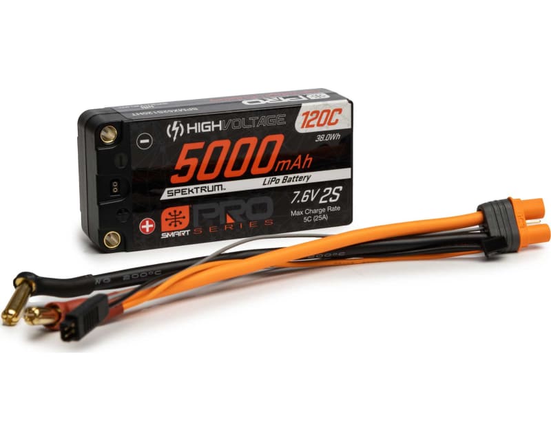 5000mah 2s 7.6v Smart Pro Race Hv LiPo 120c: 5mm