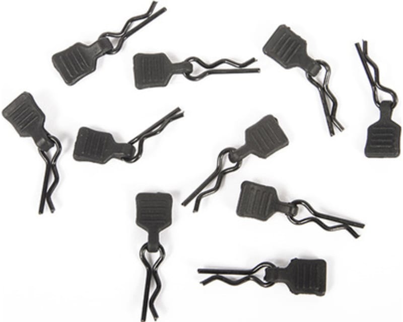 Black bent Body Clips 16.1mm long 1.04mm wire (10)