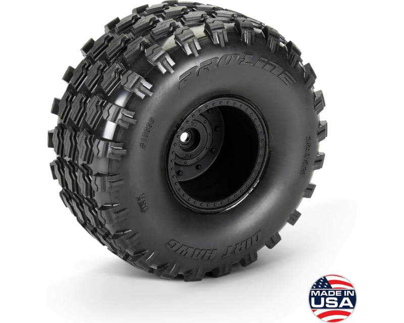 Dirt Hawg 2.0 F/R 2.6 MT Tires Mounted Arrma Stock Wheel Black 2 photo