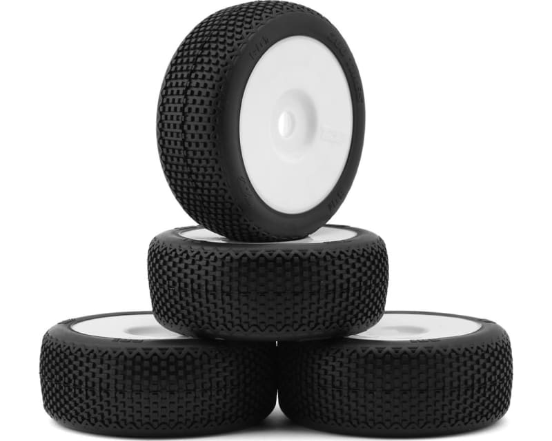601 1/8 Buggy Pre-Glued Tire Set (White) (4) (Super Soft)