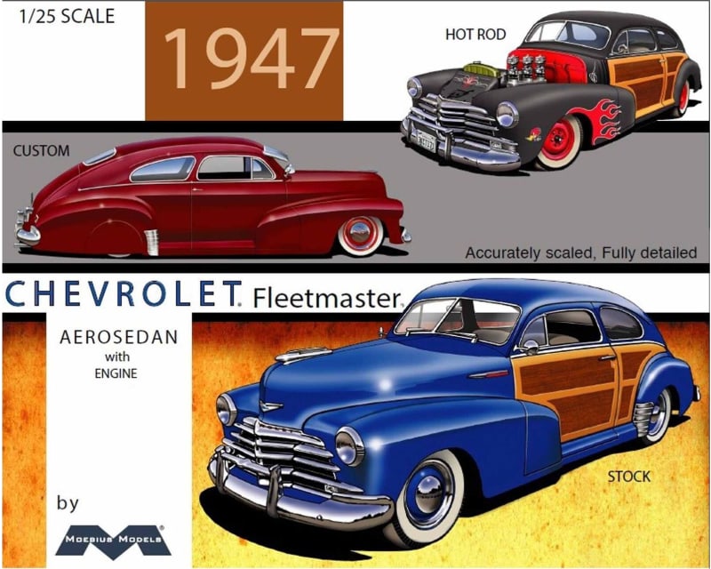 1947 Chevy Aero Sedan 1/25 Scale Model Kit photo