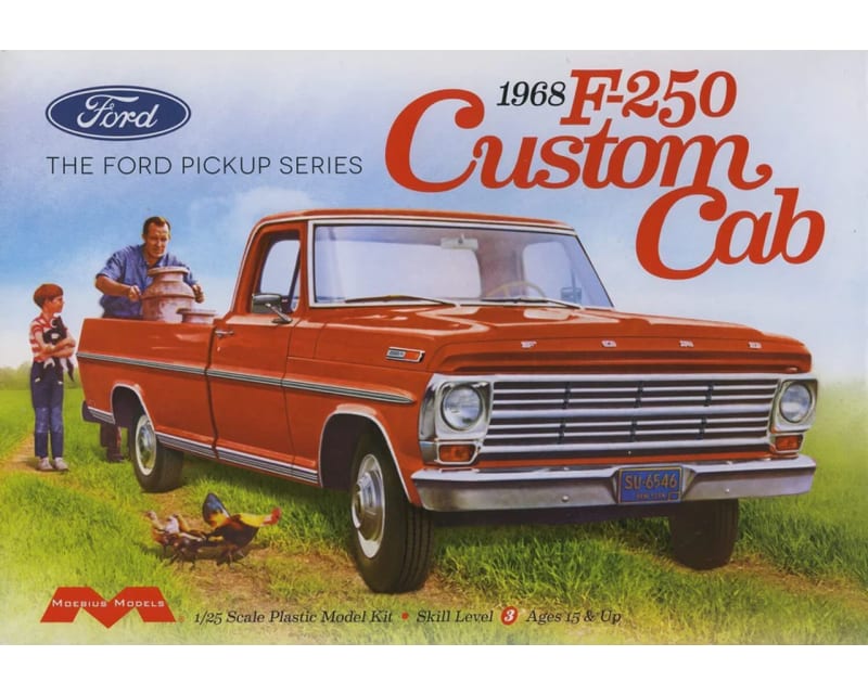 1:25 1968 F0RD F-250 Custom Cab Pickup Plastic Model Kit