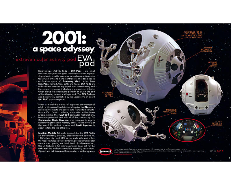 1/8 2001 Space Odyssey EVA Pod Plastic Model Kit