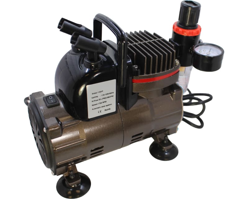 Tap to zoom Dual Action Gravity Feed Airbrush & Air Compressor Combo