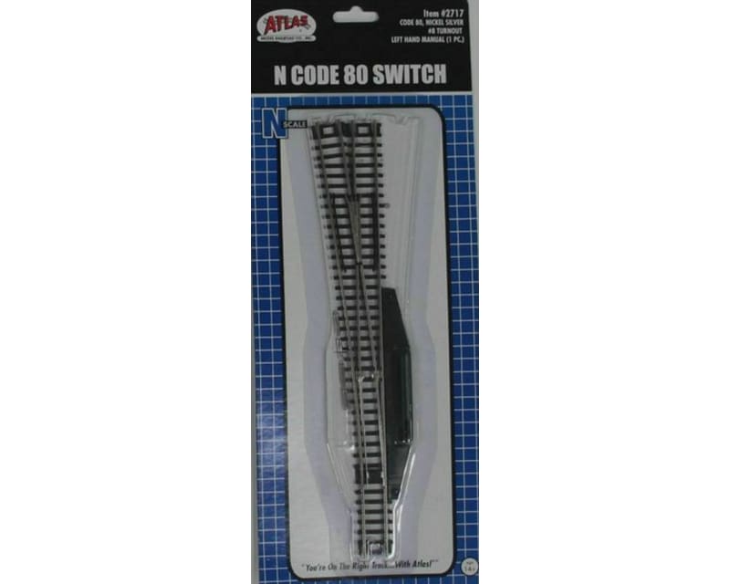 N Code 80 #8 Left-Hand Turnout