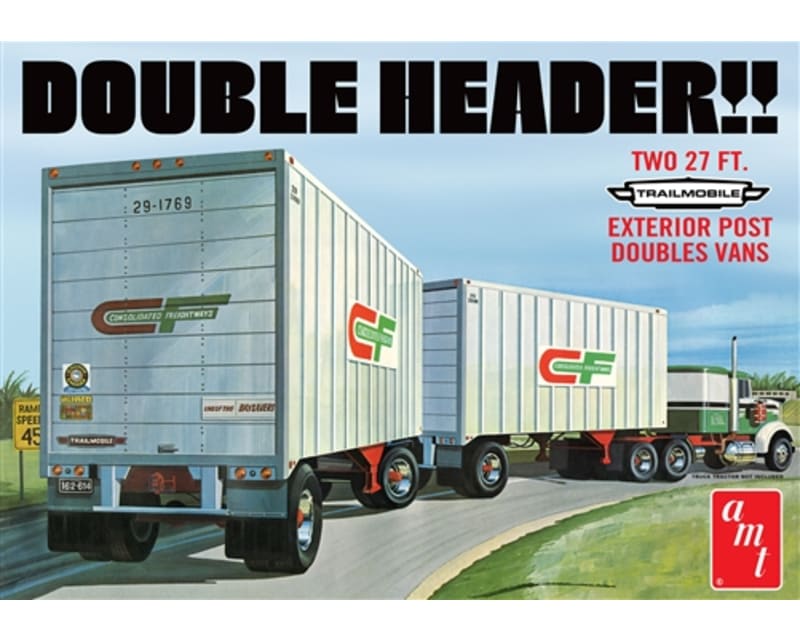 1/25 Tandem Van Trailers Double Header Model Kit