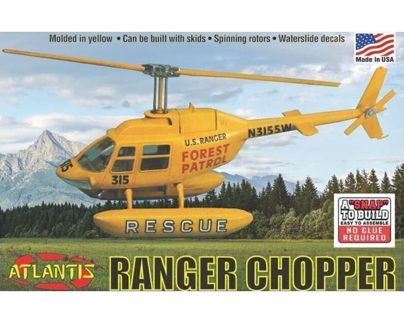 1/72 Forest Patrol Rescue Helicopter Snap Plastic Model