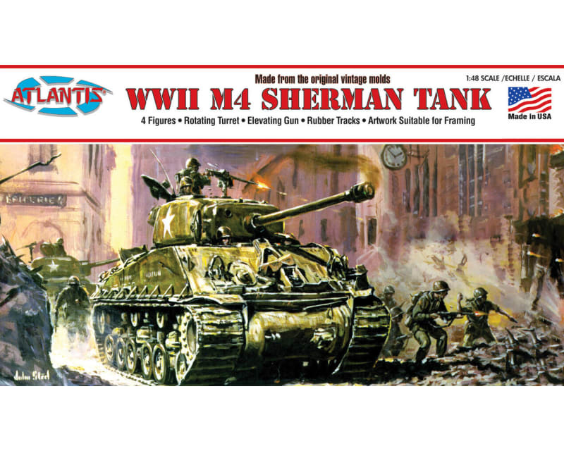 1/48 WWII Sherman Tank Plastic Model Kit