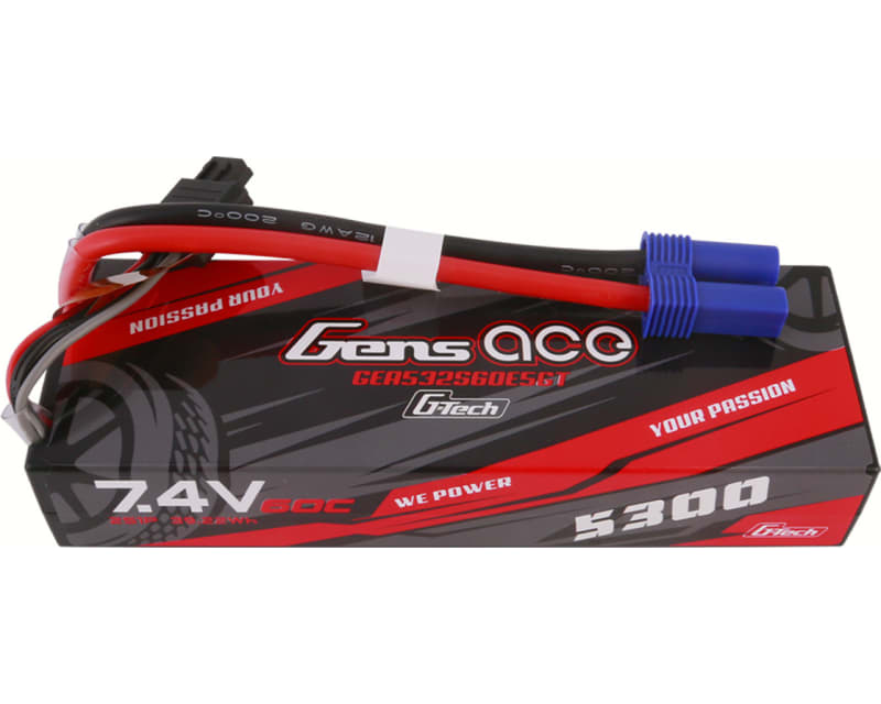 Tap to zoom 7.4V 5300mAh 2S 60C G-Tech Smart LiPo: EC5
