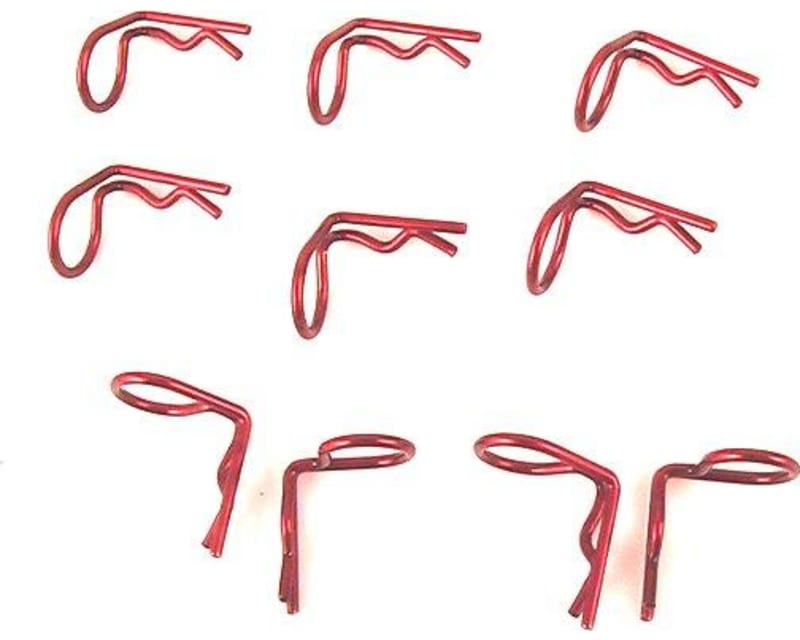 Tap to zoom discontinued Body Clips with 90 Degree Bend (10)(Red)