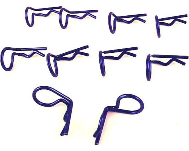 Body Clips with 90 Degree Bend (10)(Blue)