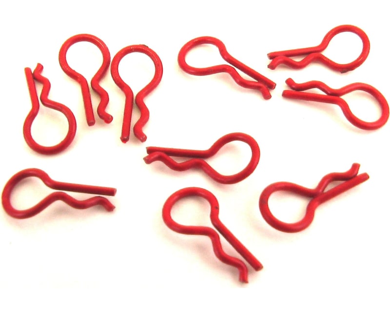 discontinued Shinny Red Micro Body Clips (10)
