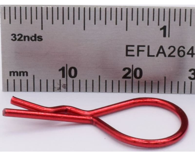 Red bent Body Clips 28mm long 1.2mm wire (10)